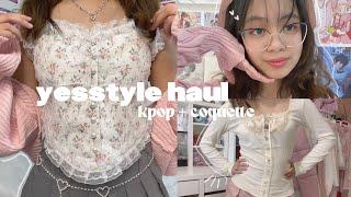 YESSTYLE HAUL ⋆୨୧˚   summerspring kpop and coquette inspired clothing + try-on haul