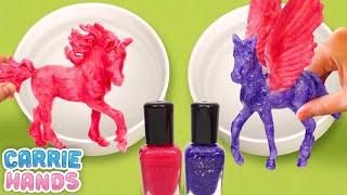 Colour Change Unicorn Transformation With Nail Polish From Unicorn Academy  DIY Videos For Kids