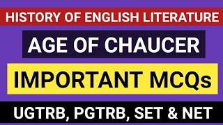 Age of Chaucer Mcq  day 1 #ugtrb #ugtrbenglish #nta