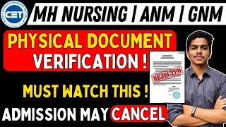 MH Nursing CET 2024  Physical Document Verification  BSc Nursing Admission  ANM GNM  #bscnursing