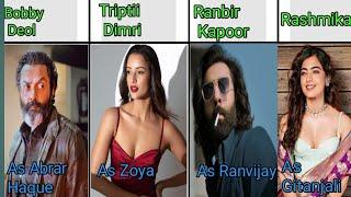 Animal Movie Cast Real Name And Characters New Bollywood Super Hit MovieRanbir Kapoor