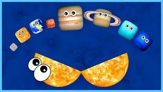 Square Planets COMPILATION  Hungry SUN 2  Planets SIZES for BABY  Funny SQUARE Planets for kids