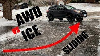 Subaru AWD with X-MODE vs Sheet of Ice