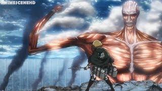 Armin and Eren vs Colossal titan I Attack on titan season 3 HD 60fps