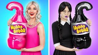 Pink vs Black Food Challenge  Cooking Challenge with One Color by MEGA GAME