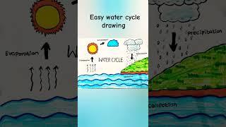 Easy water cycle drawing  water cycle drawing  water cycle diagram  Hydrological cycle drawing