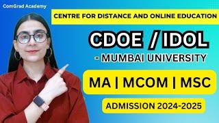 IDOL Admission Mumbai university  MCOM MA & MSC 2024- 2025 #mumbaiuniversity #IDOL