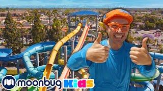 Blippi Explores a Water Park  Learn ABC 123  Educational Videos  Songs and Rhymes  Moonbug Kids