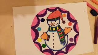 GÖRSEL SANATLAR DERSİ ETKİNLİKLERİ BASİT KARDAN ADAM ÇİZİMİ#How to draw snowman