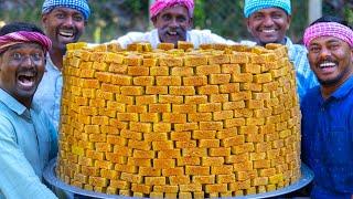 1000 MYSORE PAK  Traditional Mysore Pak Recipe Cooking in Village  Quick & Easy Sweet Recipe