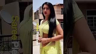 Shorts 7  Saree side view  Beautiful Bhabhi   Hot aunty  Good night status #longhair Saree vlog
