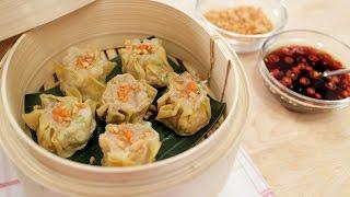 Shumai  Shrimp & Pork Dumplings Recipe  Kanom Jeeb ขนมจีบ - Hot Thai Kitchen