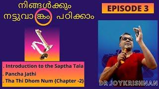 Nattuvangam Recitation  Episode 3  Introduction Saptha Thala & Pancha Jathi  Dr Joykrishnan