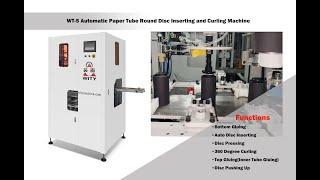 WT-5 Automatic Paper Can Base and Cap Round Disc Plate Inserting and Curling Machine with Gluing