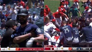 Jesse Winker Charges The Angels & A HUGE BRAWL Breaks Out 9 Ejections