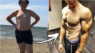 1 Year Body Transformation From Fat to Muscular 17-18 years Natural