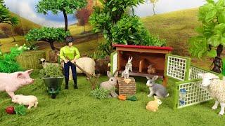DIY Tractor farm Diorama Cattle farm House bunnyrabbitsCowsVacasMuccheSheep