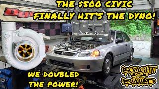 TURBO D SERIES HITS THE DYNO WITH ITS NEW @MaXpeedingRods TURBO SUPER CHEAP $500 CIVIC BUILD