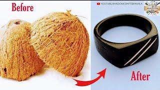 Making the ring using coconut shell 