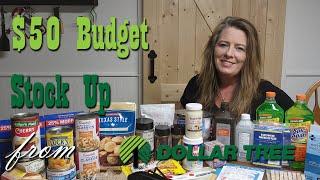 $50 Budget Pantry Stock Up from Dollar Tree  Preparedness