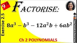 Factorise each of the following 8a3–b3–12a2b+6ab2  Factorise 8a^3-b^3-12a^2 b+6ab^2