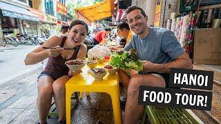 The ULTIMATE Vietnamese FOOD TOUR in Hanoi Trying Egg Coffee Bun Cha & MORE