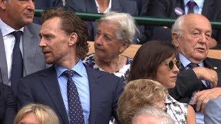 Tom Hiddleston and  Benedict Cumberbatch at Wimbledon on July 14 2019