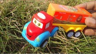 mini bus taxi and truck search in grass video Kiran Toys world