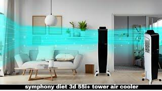 symphony diet 3d 55i+ tower air cooler 55-litres with magnetic remote 3-side cooling pads