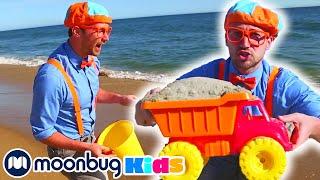 BLIPPI - Learn Colors and Counting at a Beach  ABC 123 Moonbug Kids  Fun Cartoon  Learning Rhymes