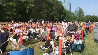 Taylor Swift fans line up outside Soldier Field to get merch