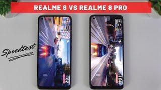 Realme 8 vs Realme 8 Pro  Video test Display Fingerprint SpeedTest Camera Comparison