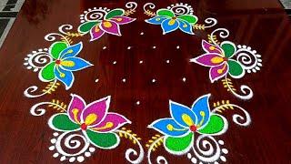 sankranti chukkala muggulu  beautiful 7 dots sankranti muggulu#kolam @greshmarangoli4252