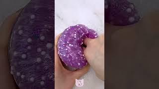 Bubbly Amazon Slime ASMR  clear purple floam infation & bubble pops 