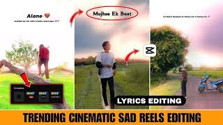 Cinematic Sad Walk Reels Editing  Text Lyrics Video Editing  Glow Effect Video Editing Capcut