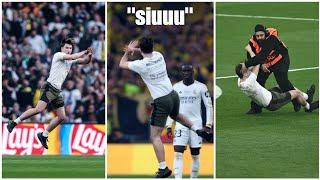 Fan invades the pitch and hits the SIUUU celebration   UCL 2024 FINAL #championsleague