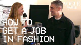 Rianne Van Rompaey asks Frédéric Sanchez how to get a job in fashion show Sound Design  Vogue Paris