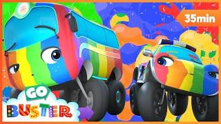 Busters Surprise Rainbow Paint Job  Go Buster - Bus Cartoons & Kids Stories