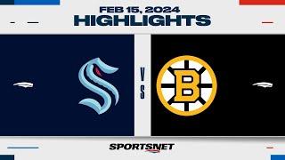 NHL Highlights  Kraken vs. Bruins - February 15 2024