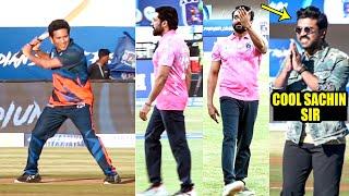 Ram Charan Suriya And Sachin Tendulkar Playing Cricket @ ISPL Cricket Match  #Gamechanger #Kanguva