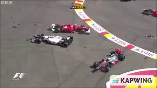 F1 crashes but with loud happy music