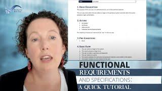 Functional Requirements and Specifications A Quick Tutorial