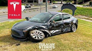 INSANE TESLA MODEL 3 CRASH VIDEO  TESLACAM STORIES 103