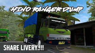 Share Livery Hino Ranger Dump Sumatra Style  Mod Bussid Terbaruuu