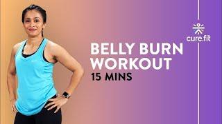 15 Minute Belly Burn Workout By Cult Fit  Burn Belly Fat  Home Workout  Cult Fit  Cure Fit