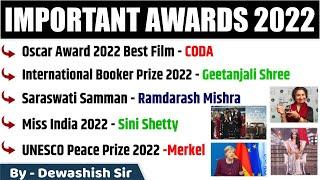 Awards & Honours 2022  Current Affairs 2022  Gk Trick  Dewashish Sir