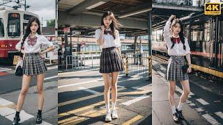 4K Ai 룩북 교복 일본 여고생 세로영상  LookBook JK School Uniform  JK制服 Vertical Ver