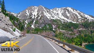 Sierra Nevada Mountain Scenic Drive to Lake Tahoe  Emerald Bay California & Nevada 4K