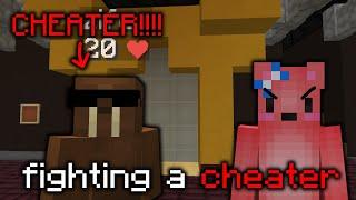 i fought a cheater in solo bedwars hypixel bedwars