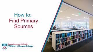 How to Find Primary Sources